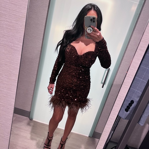 Fashionnova xs sparkly brown dress - Picture 1 of 2